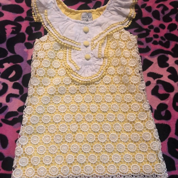 MudPie baby yellow lace dress - Picture 2 of 4